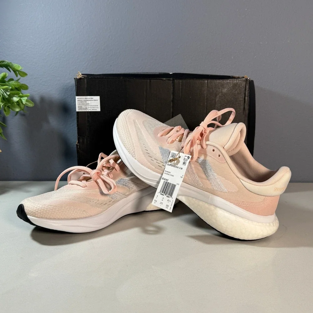 Adidas Supernova 3 Women Running Shoes Pink Silver Sz 10.5 IE4342